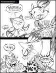 angry anthro blaze_the_cat blush comic cross-popping_vein dialogue domestic_cat drawing english_text eulipotyphlan felid feline felis female group hair heart_symbol hedgehog hero hi_res humor kissing labluarts male male/female mammal marine_the_raccoon ponytail princess procyonid raccoon royalty sega shout sol_emerald sonic_the_hedgehog sonic_the_hedgehog_(series) speech_bubble star_eyes tail tail_motion tailwag text