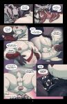  5_panel_comic abs absurd_res after_anal after_sex anthro anus armpit_hair balls barazoku belly big_belly big_muscles big_pecs black_body black_fur black_text blush bodily_fluids body_hair bottomwear butt butt_grab chest_harness claws clothed clothing comic cum cum_in_ass cum_inside cum_on_butt cum_on_ground cum_through_pants dialogue digital_media_(artwork) dirty_thoughts duo egg ejaculation ellipsis english_text erection fur gaping gaping_anus generation_3_pokemon generation_8_pokemon genital_fluids genitals gloves_(marking) hair hand_on_butt harness hi_res huge_pecs humanoid_genitalia humanoid_penis impregnation lactating licking looking_pleasured male male/male male_impregnation male_lactation male_penetrated markings mostly_nude muscular muscular_anthro muscular_male navel nintendo nipple_fetish nipple_lick nipple_pinch nipple_play nipple_suck nipples nude obstagoon open_mouth oviposition pants pecs penetration penis pinch pokemon pokemon_(species) speech_bubble sucking tail talking_to_another text thepurp tongue tongue_out topless topless_anthro topless_male white_body white_fur zang_(thepurp) zangoose 