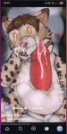  1:2 all_the_way_through animal_genitalia animal_penis anthro black_body bodily_fluids brown_hair button_(fastener) button_eyes canid canine canine_genitalia canine_penis canis cellphone chat cheek_tuft chest_tuft collar cum cum_on_plushie ear_tuft electronics facial_tuft felid feline firefangdragon fur genital_fluids genitals hair hi_res knot knotting lynx male mammal markings multicolored_body nightdancer_(character) penetrable_sex_toy penetration penis phone plushie plushophilia selfie semi-anthro sex_toy short_hair size_difference solo spots spotted_body spotted_fur tan_body tuft two_tone_body wolf yellow_eyes zaire_(nightdancer) 