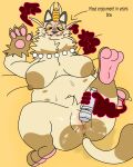  anthro anus belly belly_nipples big_breasts big_vulva blush bodily_fluids body_blush breasts brown_markings coin cowprintsoda disembodied_hand dynamax_clouds fangs felicity_(cowprintsoda) felid feline female gem generation_8_pokemon genital_fluids genitals gigantamax_meowth gigantamax_pokemon hi_res hitachi hitachi_magic_wand holding_object jewelry lonely long_neck looking_pleasured lying mammal markings masturbation mature_anthro mature_female navel necklace nintendo overweight overweight_anthro overweight_female pawpads pearl_(gem) pearl_necklace pink_pawpads pokemon pokemon_(species) pubes raised_leg sex_toy simple_background sketch solo sweat sweatdrop tan_body teeth text vaginal_fluids vibrator vulva vulva_blush wand_vibrator x_anus yellow_eyes 