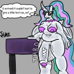 anthro big_penis breeding_mount dialogue equid equine friendship_is_magic genitals gynomorph hair hasbro horn imminent_masturbation intersex ishitmypants mammal multicolored_hair multicolored_tail my_little_pony mythological_creature mythological_equine mythology neck_scar nude penis princess_celestia_(mlp) slightly_chubby solo tail thought_bubble throbbing throbbing_penis trans_(lore) trans_woman_(lore) winged_unicorn wings