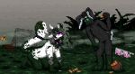 anthro aromdreamer aromishedreamer bdsm collar digital_media_(artwork) duo hi_res lagomorph leash leporid male male/male mammal mawtail mud multi_mouth pet_training petplay pixel_(artwork) rabbit roleplay shaddy snack tail tail_mouth training unusual_anatomy unusual_tail