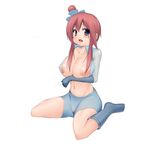  artist_request blush breasts fuuro_(pokemon) gym_leader large_breasts nipples pokemon sitting 