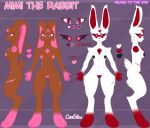 angry anthro areola arm_tuft big_butt big_ears big_feet black_nipples breasts brown_body brown_fur butt cereshinu cheek_tuft chest_tuft color_swatch colored dark_sclera digitigrade domestic_rabbit ear_tuft ears_up eyelashes facial_markings facial_tuft feet female floppy_ears front_view fur glistening glistening_eyes glowing glowing_eyes head_markings head_tuft hi_res killer_rabbit_(cereshinu) lagomorph leg_tuft leporid long_eyelashes looking_ahead looking_at_viewer lop_ears lop_rabbit mammal markings medium_breasts mimi_(cereshinu) model_sheet multicolored_body multicolored_fur neck_tuft nipples oryctolagus pink_body pink_eyes pink_fur pink_nipples pink_nose pink_pubes pubes pupils rabbit red_body red_eyes red_fur red_nose red_pubes reference_image scar shoulder_tuft side_view signature slim smile solo standing tail text thick_thighs thigh_tuft tuft watermark white_body white_fur white_pupils wide_hips