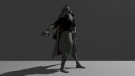16:9 3d_(artwork) anthro balls black_clothing black_shirt black_topwear blender_(artwork) bottomless canid canine canis cape clothed clothing digital_media_(artwork) epic_games eyes_closed fletcher_kane fortnite fur genitals grey_body grey_fur half_naked hi_res humanoid_genitalia humanoid_penis jewelry male mammal markings nude partially_clothed penis red_markings shirt shirt_only simple_background solo tasteful_nudity topwear topwear_only waninggibbous widescreen wolf