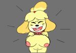 2025 absurd_res animal_crossing anthro areola belly big_areola big_breasts breasts canid canine canis domestic_dog female flashing flashing_breasts hi_res huge_breasts isabelle_(animal_crossing) isketch_smut mammal nintendo shih_tzu sketch slightly_chubby solo toy_dog