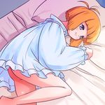  barefoot blue_eyes bob_cut bottomless haruyama_kazunori lowres marielle_lugran no_panties orange_hair solo tongari_boushi_no_memoru 