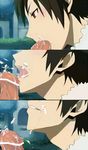  censored cum cum_in_mouth cum_on_face durarara!! facial fellatio male male_focus oral orihara_izaya penis photoshop pointless_censoring tongue yaoi 