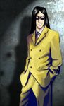  baofu danny-boy formal hands_in_pockets long_hair male_focus necktie persona persona_2 smirk suit sunglasses 