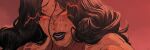 1girl absolute_dc absolute_wonder_woman amazon_warrior angry black_hair black_lips blood blood_on_face close-up crying crying_with_eyes_open dc_comics glowing glowing_eyes highres long_hair mattia_de_iulis muscular muscular_female open_mouth red_background red_eyes red_tattoo tattoo tattoo_sleeve tears wonder_woman wonder_woman_(absolute_dc) wonder_woman_(series) 
