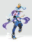 2017 5_fingers action_pose anthro aquatic_dragon boots bottle breasts clothed clothing digital_media_(artwork) dragon eyewear female footwear freedom_planet fur gloves hair hi_res holding_object horn hybrid long_hair looking_at_viewer mammal navel open_mouth pink_eyes purple_eyes purple_fur purple_hair sash_lilac shoes shorts signature simple_background solo teeth text tongue tysontan video_games water white_background 
