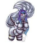  alpha_channel anthro arctic_fox bdsm blue_hair blush bondage bound breasts butt canine donotcry ear_piercing ears_down female fox hair leaning mammal nipples open_mouth piercing pink_eyes purple_hair raised_tail simple_background solo stella_(disambiguation) straight_hair 
