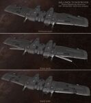  3d advanced_ship_(eve_online) attack_ship_(eve_online) brown_background commentary dark_background dated destroyer_(eve_online) english_commentary english_text eve_online gallente_federation_(eve_online) hecate_(eve_online) highres maya_(medium) military_vehicle no_humans official_art outdoors realistic roden_shipyards_(eve_online) science_fiction sky space spacecraft star_(sky) starry_sky tactical_destroyer_(eve_online) tech_3_ship_(eve_online) vehicle_focus ymir_jonsson 