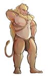  bulge clothed clothing feline fur invalid_color invalid_tag lion loincloth male mammal mane muscular nipples orange_eyes sidekick solo topless 