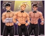  ... 3boys abs animal_ears artist_name aztexarts bandaged_arm bandaged_hand bandages biceps biting_own_lip black_bow black_bowtie black_hair black_pants blonde_hair blue_eyes blush border bow bowtie brown_eyes brown_hair closed_eyes closed_mouth collarbone commentary cowboy_shot crossed_arms detached_collar english_commentary fake_animal_ears fantastic_four freckles frown highres iron_fist_(marvel) johnny_storm lin_lie_(marvel) looking_at_viewer male_focus male_pubic_hair marvel marvel_rivals multiple_boys muscular muscular_male navel nipples notice_lines one_eye_closed outline outside_border pants pectorals peter_parker pubic_hair pubic_hair_peek rabbit_ears short_hair signature smile sparkle spider-man spider-man_(series) spotlight standing stomach topless_male traditional_bowtie v-shaped_eyebrows white_border white_outline wing_collar wrist_cuffs 