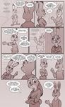  2017 anthro bonnie_hopps buckteeth canine clothed clothing comic dialogue disney fox group hi_res judy_hopps lagomorph mammal mistermead monochrome nick_wilde rabbit speech_bubble stu_hopps teeth zootopia 