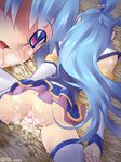  1girl aftersex aqua_(konosuba) ass blue_eyes blue_hair broken_rape_victim censored cum cum_in_pussy cum_on_floor kono_subarashii_sekai_ni_shukufuku_wo! long_hair pop&#039;n_pastel saliva solo 