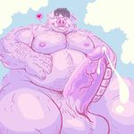  &lt;3 anthro balls cum cum_drip dramamine dripping drooling erection humanoid_penis low-angle_view male mammal musclegut nipples obese overweight penis pig porcine saliva smile solo 