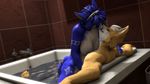  3d_(artwork) anthro bathroom bathtub blue_fur breasts canine digital_media_(artwork) fox fox_mccloud fur invalid_tag kissing krystal mammal nintendo nude orange_fur relaxing sex silvarus star_fox video_games white_fur 