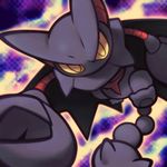  2010 claws digital_media_(artwork) gliscor looking_at_viewer low_res nintendo pok&eacute;mon purple_body reaching simple_background stare textured_background video_games yellow_eyes zaikudo 