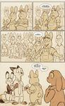  2017 anthro bonnie_hopps buckteeth canine clothed clothing comic daughter dialogue disney eyes_closed family father female fox handshake hi_res judy_hopps lagomorph male mammal mistermead monochrome mother necktie nick_wilde pants parent rabbit sepia shirt size_difference speech_bubble stu_hopps teeth text thumbs_up zootopia 