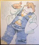  bear doctor jambavan male mammal navel slightly_chubby solo star_parlor tokyo_afterschool_summoners traditional_media_(artwork) 