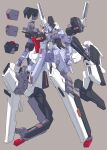  absurdres advance_of_zeta advance_of_zeta_re-boot alternate_color alternate_form beam_cannon beam_rifle blue_eyes colored_lineart commentary_request energy_gun gatling_gun grey_background gun gundam gundam_tr-1_hyzenthlay-rah highres hizumi_ms machine_gun mecha mecha_focus mobile_suit no_humans reactive_armor robot science_fiction shield titans_(gundam) v-fin weapon 