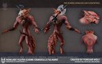  3d_(artwork) 4k absurd_res anthro axe barbarian blender_(artwork) blender_cycles_(artwork) bone bone_mask canid canine codpiece digital_media_(artwork) english_text foirgairwolf hi_res jewelry male mammal mask model_sheet mythological_canine mythological_creature mythology necklace red_body skull skull_mask solo tattoo text tribal werecanid werecanine werecreature werewolf 