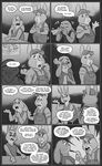  2017 anthro bonnie_hopps buckteeth comic disney duo female greyscale hat hi_res lagomorph male mammal mistermead monochrome rabbit simple_background stu_hopps teeth zootopia 