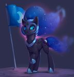  armor blue_eyes cosmic_hair equine female feral flag friendship_is_magic hooves horn mammal my_little_pony nightmare_moon_(mlp) rodrigues404 simple_background solo standing winged_unicorn wings 