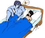  2026 after_sex anon_(snoot_game) anthro baryonyx black_hair blue_body blue_eyes blue_hair blue_scales broken_bed cavemanon_studios color_edit colored crossgender digital_drawing_(artwork) digital_media_(artwork) dinosaur duo female female_on_anthro ftm_crossgender guy_tired_after_sex_(meme) hair hair_over_eye human human_on_anthro interspecies light-skinned_female light_body light_skin male male/female male_on_human mammal mature_anthro mature_male mtf_crossgender muscular muscular_anthro muscular_male nipples nova_(snoot_game) nude nude_anthro nude_female nude_human nude_male pecs prehistoric_species reptile sakamtosng saurischian scales scalie short_hair snoot_game spinosaurid stubble theropod third-party_edit tired under_covers 