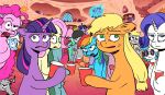 angry awkward_party_reaction blonde_hair blue_eyes blue_hair cheerilee_(mlp) container cup derp_eyes derpy_hooves_(mlp) detailed_background equid equine eyewear female freckled_face freckles friendship_is_magic frown green_eyes green_hair grey_body group hair hasbro holding_container holding_cup holding_object horn horse inside looking_at_viewer lyra_heartstrings_(mlp) mammal mareoinaddict mouth_closed multicolored_hair my_little_pony mythological_creature mythological_equine mythology octavia_(mlp) open_mouth orange_body orange_hair pink_body pink_hair pinkie_pie_(mlp) pony purple_body purple_eyes purple_hair rainbow_dash_(mlp) rainbow_hair rarity_(mlp) red_hair semi-anthro sunglasses twilight_sparkle_(mlp) unicorn vinyl_scratch_(mlp) white_body yellow_body