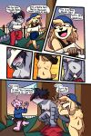 3_toes 5_fingers 6_panel_comic absurd_res anthro aquatic baseball_cap baseball_cap_only black_hair black_nipples black_nose blush blush_lines breast_focus breasts brown_body brown_fur casual_exposure casual_nudity clothing comic deerkid embarrassed embarrassing_nudity exhibitionism eyebrows eyelashes feet female fence fingers fish fur genitals grass grey_body grey_skin group hair happy hat hat_only headgear headgear_only headwear headwear_only hi_res holding_clothing holding_object lagomorph leporid mammal medium_breasts midriff mostly_nude multicolored_body multicolored_fur nipples nude nude_anthro nude_female park pink_body pink_fur plant rabbit red_hair shark shark_fin shark_tail shirt small_breasts striped_body stripes sunset tail tank_top toes tongue topwear tree trio undressing vulva yellow_body yellow_fur yellow_nipples