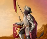  aennor bovine cattle flag furrnion hair horn knight male mammal medieval melee_weapon musle shield sword weapon 
