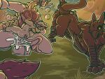 absol anna_(livingfox66) anthro balls balls_on_ground bodily_fluids breath bubble capcom cum cum_drip cum_in_ass cum_inside cum_on_balls cumshot day dripping ejaculation feral feral_on_top feral_pred flying_wyvern fur generation_3_pokemon genital_fluids genitals grass grass_field grin groan group hi_res judas_(judasthesinner) judasthesinner lagomorph leaking_cum leporid leviathan_(mh) male male/male male_feral male_on_feral mammal mizutsune moan monster_hunter nargacuga nintendo nude onomatopoeia outside outside_sex panting plant plap pokemon pokemon_(species) rabbit saggy_balls sex size_difference small_top_big_bottom smile sound_effects spread_legs spreading tail tail_motion tailwag text thick_thighs tongue tongue_out white_body white_fur
