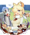  &gt;_&lt; :&lt; :d =_= alpaca_ears alpaca_suri_(kemono_friends) animal_ears bangs bathing black_hair blonde_hair blue_eyes blue_hair blunt_bangs blush blush_stickers bow bowtie breast_pocket breasts brown_eyes brown_hair capybara_(kemono_friends) chibi closed_eyes closed_mouth coffee coffee_pot creature elbow_gloves eyebrows_visible_through_hair eyelashes fur-trimmed_sleeves fur_collar fur_trim gloves gradient_hair green_eyes grey_hair grey_hat grin hair_between_eyes hair_over_one_eye hair_tie hat head_wings helmet high-waist_skirt highres holding house jaguar_(kemono_friends) japanese_crested_ibis_(kemono_friends) japari_symbol kaban_(kemono_friends) kemono_friends liquid long_hair long_sleeves looking_at_viewer lucky_beast_(kemono_friends) medium_breasts minigirl multicolored_hair multiple_girls okapi_(kemono_friends) open_mouth outdoors parted_lips peeking_out pith_helmet pocket red_hair red_ribbon ribbon round_teeth sand_cat_(kemono_friends) serval_(kemono_friends) serval_ears shirt shoebill_(kemono_friends) short_hair sidelocks silver_hair skirt sleeveless sleeveless_shirt small-clawed_otter_(kemono_friends) smile southern_tamandua_(kemono_friends) streaked_hair sweat taketora_suzume tareme teeth towel towel_on_head triangle_mouth tsurime upper_body white_gloves white_hair white_shirt yellow_skirt 