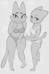 2026 2:3 3_toes 4_fingers anthro arms_bent bare_shoulders barefoot bedroom_eyes big_breasts big_ears big_eyes biped blush blush_lines blushing_profusely bra breast_size_difference breasts butt cartoon_network cheek_tuft closed_smile clothed clothed_anthro clothed_female clothing crossover cutegraphite cutout digital_drawing_(artwork) digital_media_(artwork) domestic_cat duo eyebrows eyelashes facial_tuft feet felid feline felis female fingers fran_(litterbox_comics) fur fur_tuft glistening glistening_eyes grey_background greyscale hands_together hi_res high-angle_view humanoid_hands iris litterbox_comics long_eyelashes long_tail looking_at_viewer looking_up looking_up_at_viewer mammal markings mature_anthro mature_female monochrome mouth_closed narrowed_eyes navel nicole_watterson no_pupils panties plantigrade pointy_ears prick_ears raised_heel seductive shy simple_background small_breasts smile smiling_at_viewer snout standing tail textured_background the_amazing_world_of_gumball thick_eyebrows thick_thighs toes tuft underwear underwear_only whisker_markings
