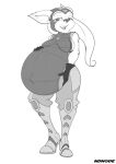 alien angela_cross anthro belly big_belly big_breasts black_nose breasts female hi_res lombax mammal navel ndnode open_mouth outie_navel pregnant ratchet_and_clank solo sony_corporation sony_interactive_entertainment