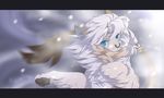  black_bars blue_nose feral fur hair horn paws rikitoka solo white_fur white_hair 