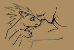 ambiguous_gender anonymous_artist bodily_fluids boop bulge_nuzzling clothed clothing duo english_text feral fire flaming_hair generation_2_pokemon genital_fluids heart_symbol human interspecies licking licking_lips male mammal nintendo nuzzling pokemon pokemon_(species) pokephilia precum precum_through_pants pseudo_hair quilava sketch text tongue tongue_out