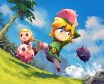  aryll bangs belt_buckle blonde_hair buckle hat link niko_geyer nintendo palm_tree pig pointy_ears riding running short_twintails the_legend_of_zelda the_legend_of_zelda:_the_wind_waker toon_link tree tunic twintails 