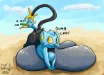 abdominal_bulge anal anal_vore avian beak blue_body cramorant facial_markings fan_character feathered_crest feathers feral feral_pred generation_4_pokemon generation_8_pokemon green_eyes grin gyrotech head_crest head_markings hi_res larger_pred leafysnivy male male_prey markings mask_(marking) multiple_prey nintendo paws pokemon pokemon_(species) shinx size_difference smile tail thunk_(gyro) vore white_markings yellow_markings