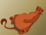 2023 5_toes belly bent_legs big_belly black_kitty brown_body brown_eyebrows brown_eyes brown_fur brown_nose brown_pawpads brown_tail colored digital_drawing_(artwork) digital_media_(artwork) disney english_description eyebrows eyelashes feet felid female female_feral feral foot_on_own_belly fur gradient_background hi_res lidded_eyes light lighting lion long_tail lying mammal multicolored_body multicolored_fur on_back open_mouth open_smile pantherine pawpads pregnant pregnant_female pregnant_feral quadruped rani_(the_lion_guard) shaded simple_background smile solo tail the_lion_guard the_lion_king toes two_tone_body two_tone_fur yellow_sclera