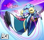  1boy 1girl ace2564 animal_ears animal_nose ariem_(sonic) bangle bell blue_dress blue_eyeshadow blue_hair blue_nails blue_robe body_fur bracelet copyright_name crescent crescent_moon curled_horns dress eyelashes eyeliner eyeshadow flying forehead_jewel furry furry_female furry_male gloves gold_bracelet gold_trim half-closed_eye half-closed_eyes hand_on_own_cheek hand_on_own_face happy hedgehog highres horns jewelry jumping lipstick long_hair long_sleeves looking_at_viewer makeup mascara moon nail_polish one_eye_closed outstretched_arm pink_eyes pink_eyeshadow pink_fur pink_horns puppet_strings purple_eyes purple_eyeshadow purple_fur robe sheep_ears sheep_girl sheep_horns sidelocks sideways_mouth smile sonic_(series) sonic_dream_team sonic_the_hedgehog spiked_hair string tail teeth thread white_fur white_gloves wide_sleeves yarn yellow_horns 