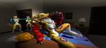  anthro bed bedroom big_breasts breasts canine caught digimon dildo female fox gag lordzbacon mammal penis renamon sex_toy surprise toy 