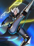  blue_eyes breasts camille_(league_of_legends) highres league_of_legends leg_up mcdobo md5_mismatch resized small_breasts upscaled white_hair wide_hips 