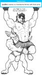  abs anthro balls biceps black_hair bull_terrier canine clothed clothing collar dog fennec fox fur hair kihu male male/male mammal muscular muscular_male nipples peable pecs simple_background smile 