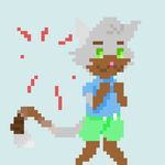  &lt;3 animated bandanna cat clothing digital_media_(artwork) feline green_eyes happy harley_(character) invalid_background male mammal pixel pixel_(artwork) pixel_animation smile solo 