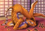  absurd_res butt cat feline female flexible hi_res kung_fu_panda mammal master_tigress nude orange_eyes sacrificabominat stripes tiger yellow_sclera 