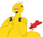  annoyed anthro avian big_bird bird blood breasts cleavage clothed clothing duo elmo female male muppet muppets slightly_chubby sssonic2 sweat 